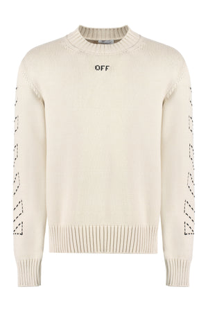 Cotton blend crew-neck sweater-0